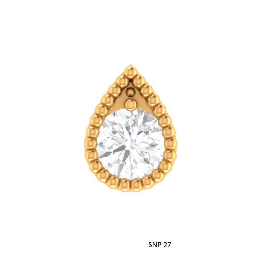 Lab Grown Diamond Mono Stone Pear Stud for Nose & Ear piercing