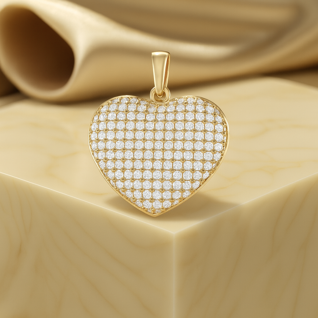 Natural Diamond Bridal Heart Pendant