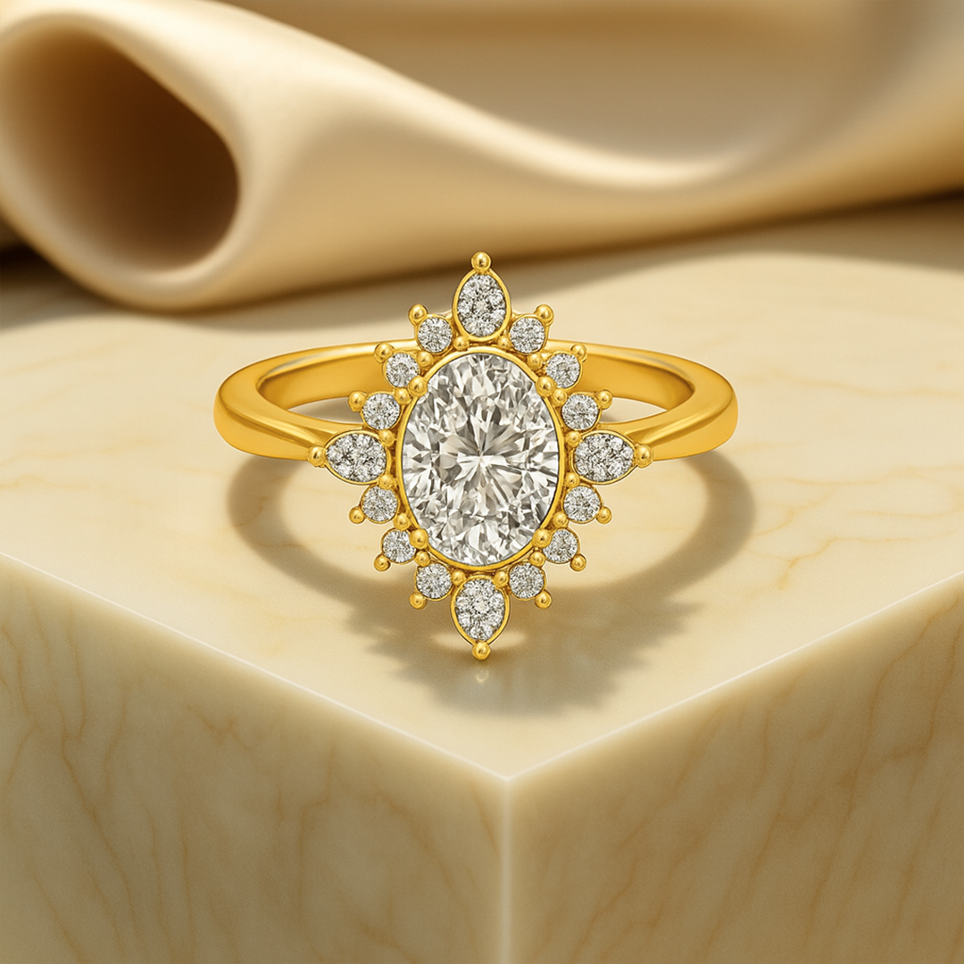 14K Solid Gold 1.00 Ct IGI Certified Oval Cut Lab Grown Diamond Engagement Ring