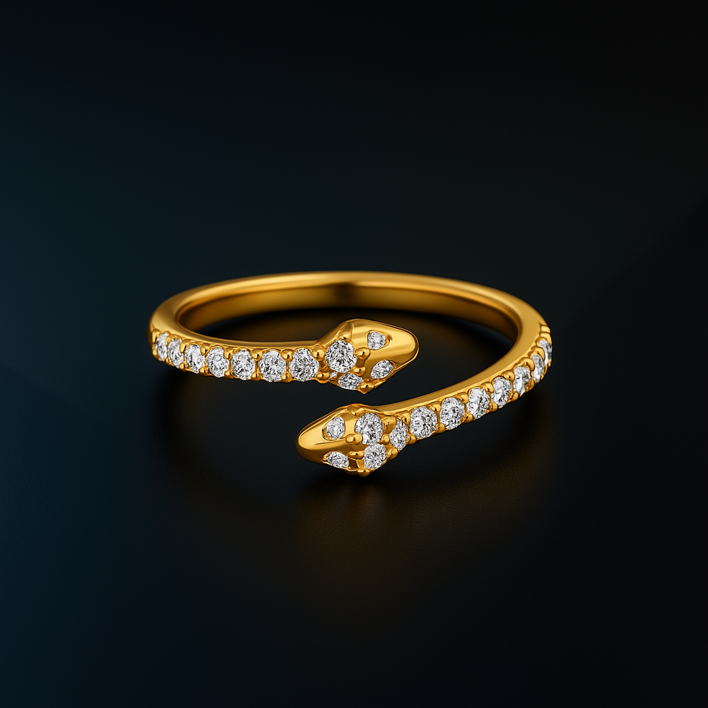 Dual Head Lab Grown Diamond Snake Ring