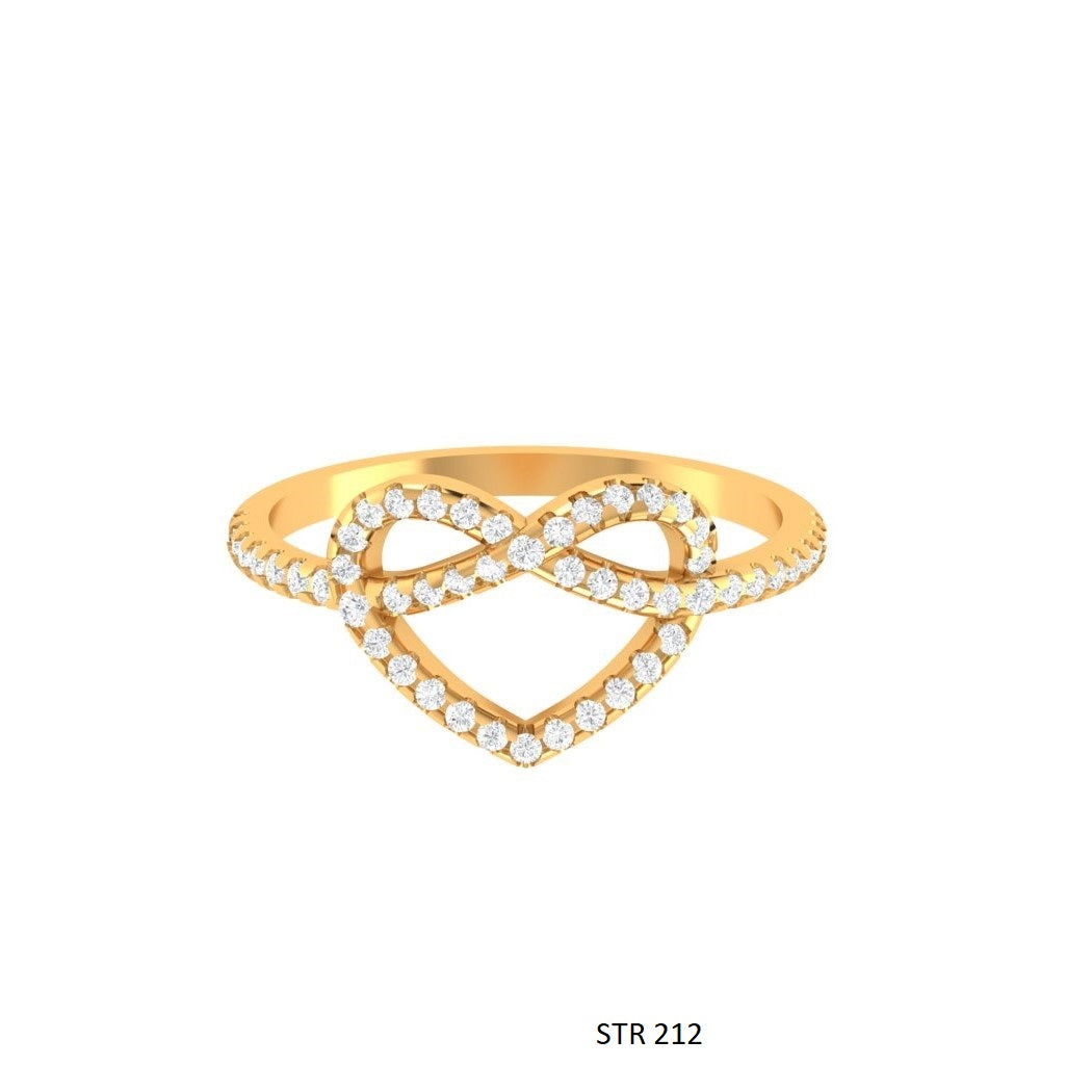 Solid Gold LAB Diamond Infinity Heart Ring