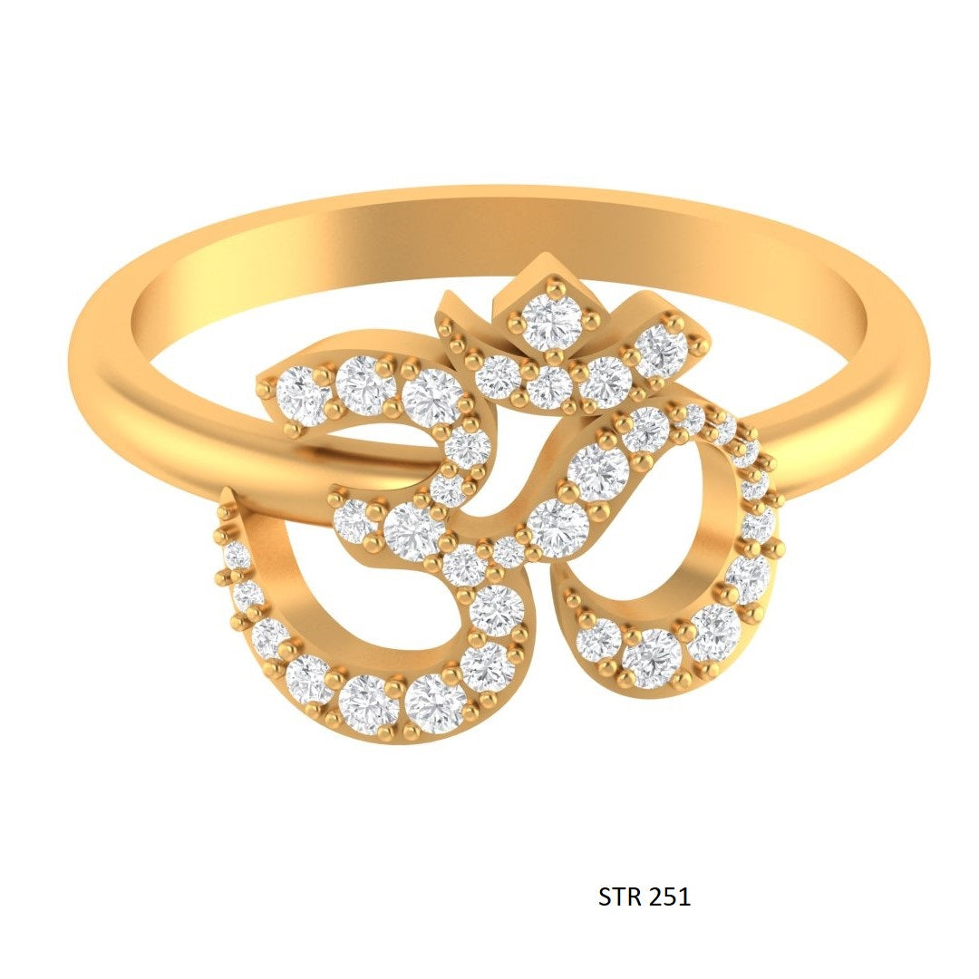 Solid Gold LAB Diamond OM Ring