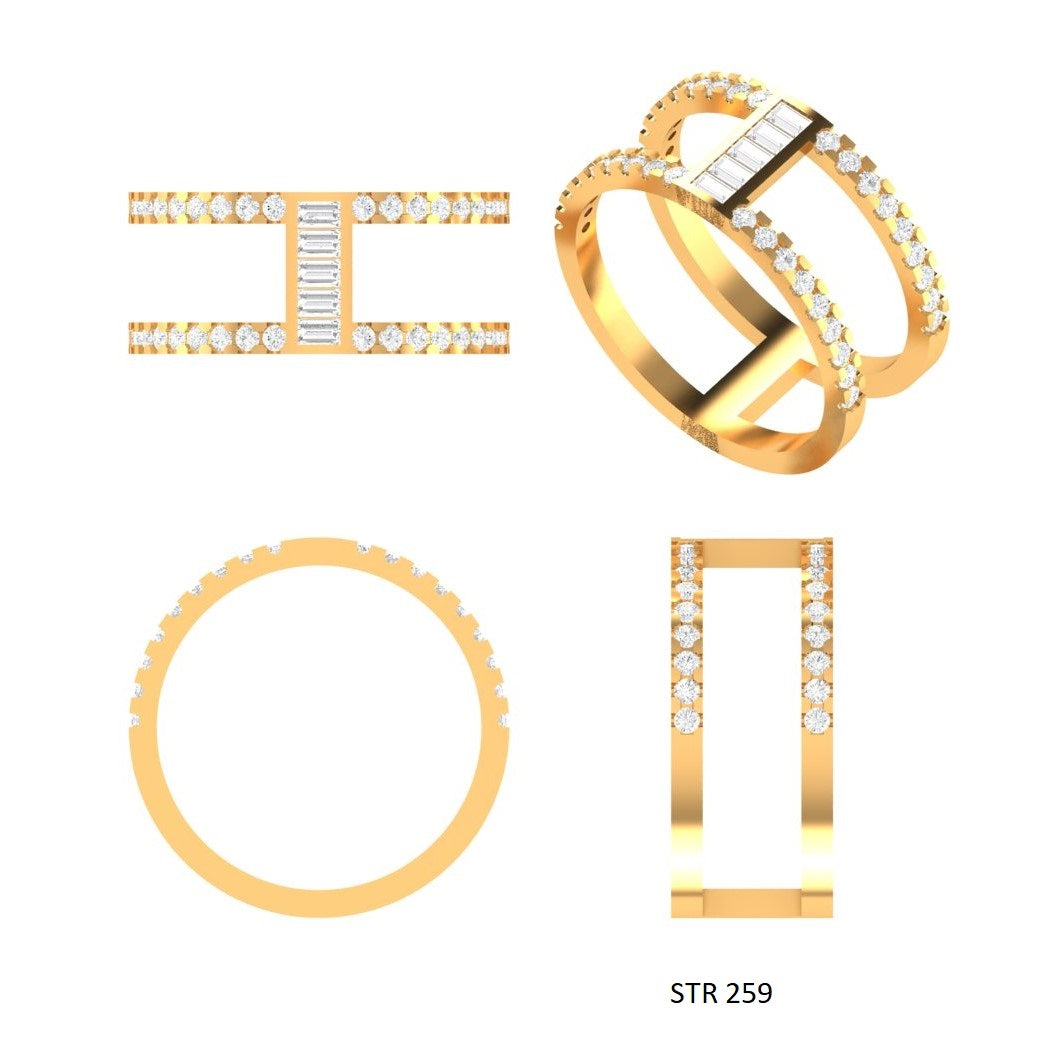Baguette Lab Diamond Dual Band Ring