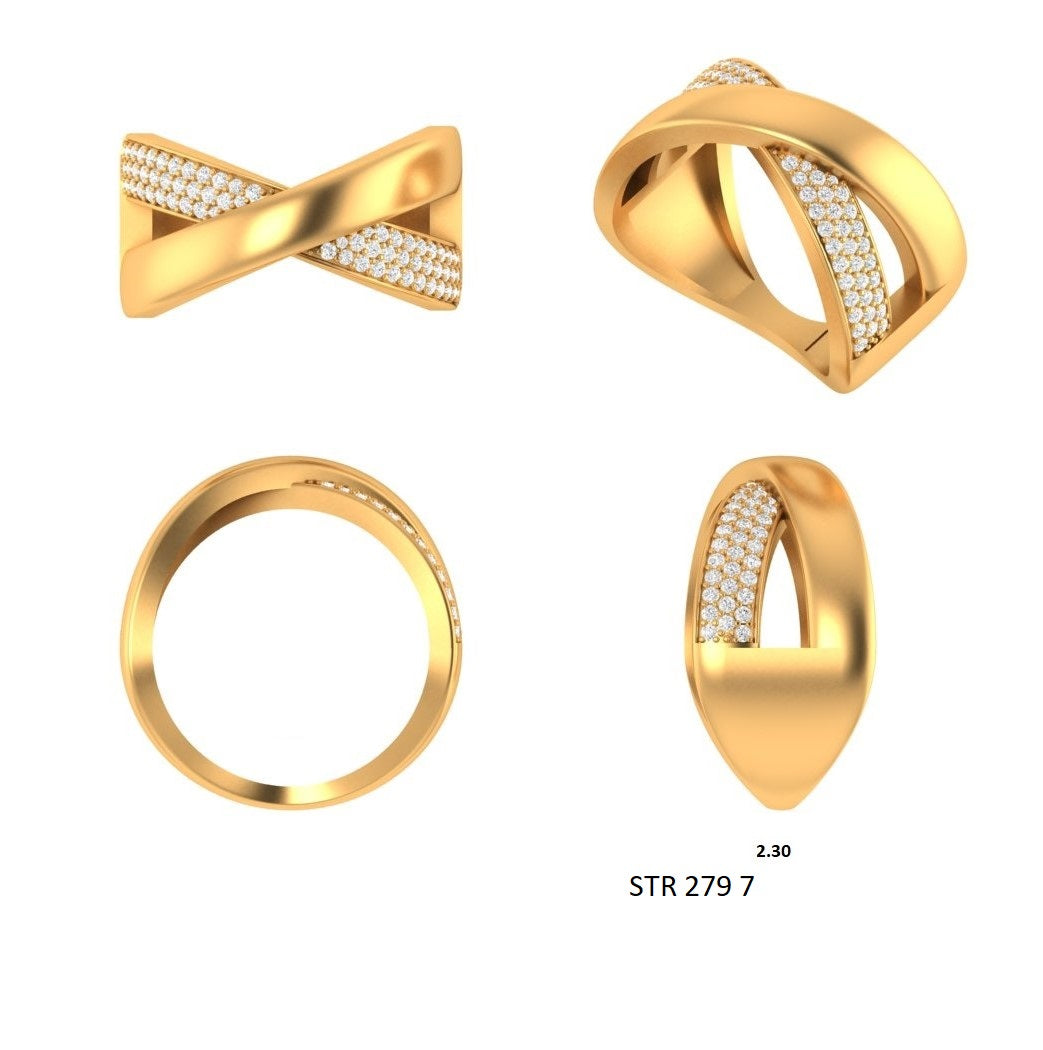 Lab Diamond Criss Cross Diamond Twist Ring