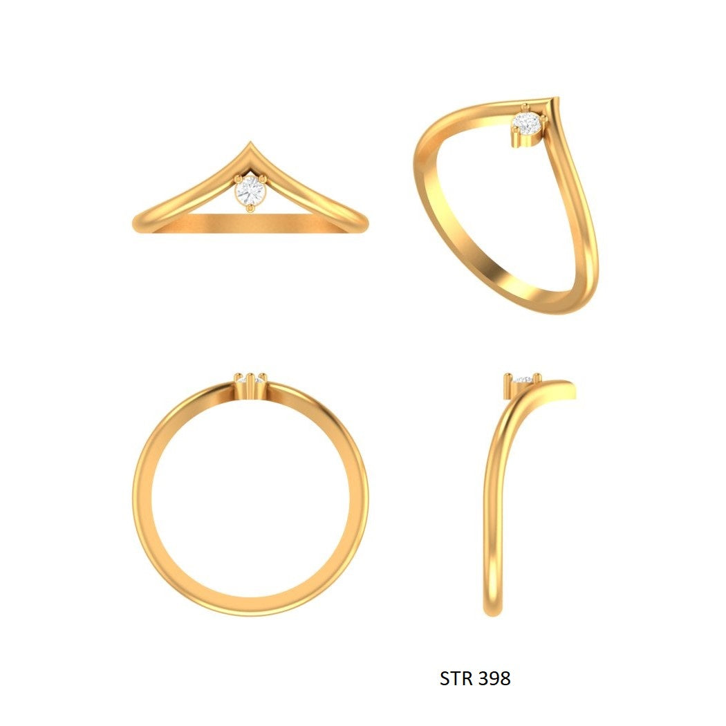 Lab Diamond Mono Stone Deep V Ring