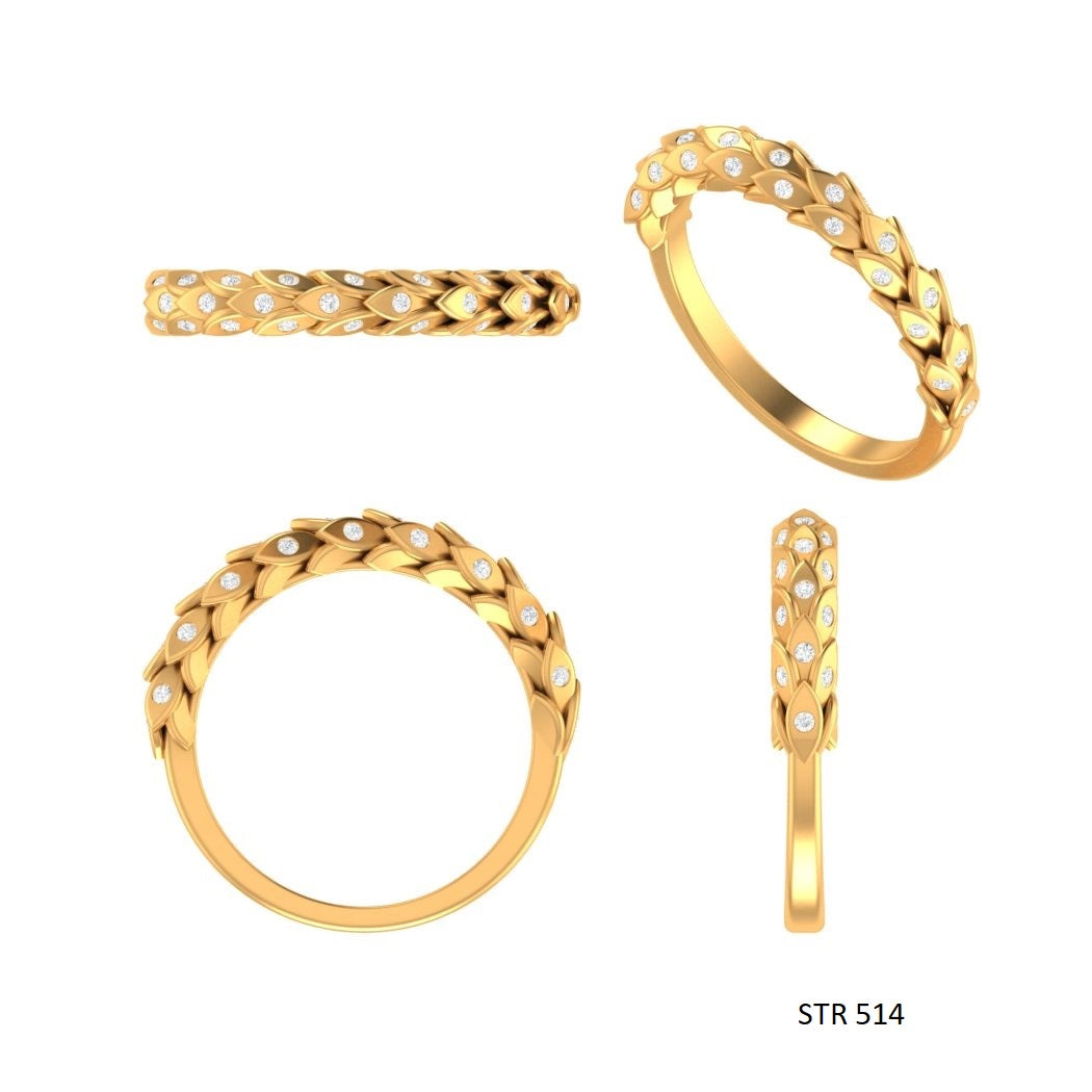 Solid Gold Layering LAB Diamond Ring