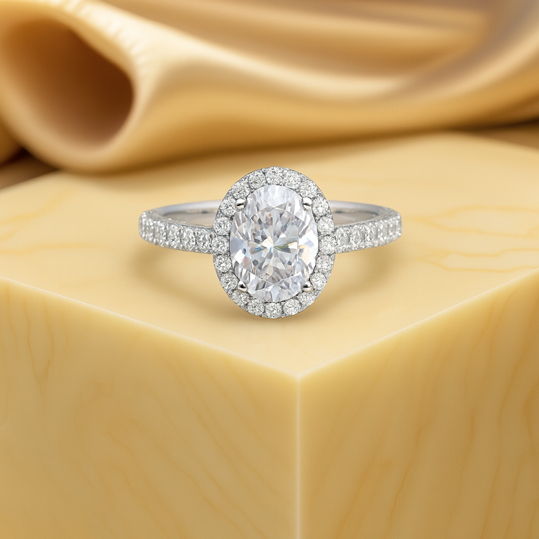 1.00 Ct IGI Certified Oval Cut White Gold lab Grown Diamond Engagement Ring