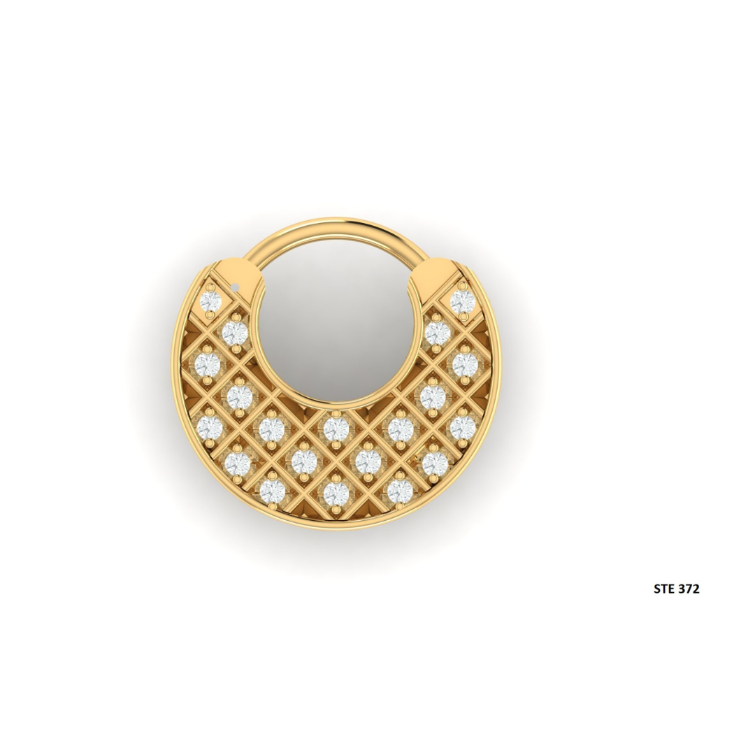 Pave Set Lab Diamond Septum Clicker Piercing