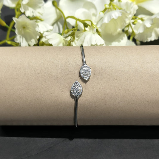 Silver Twin Leaf Bracelet