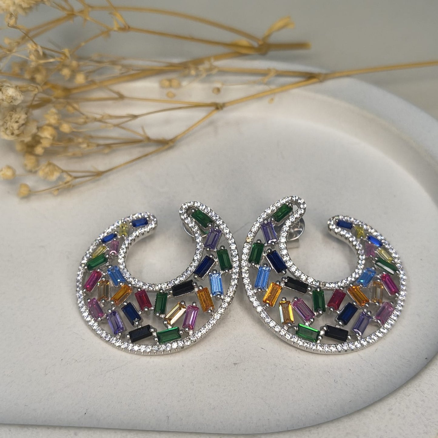 Silver Sterling Rainbow Earring