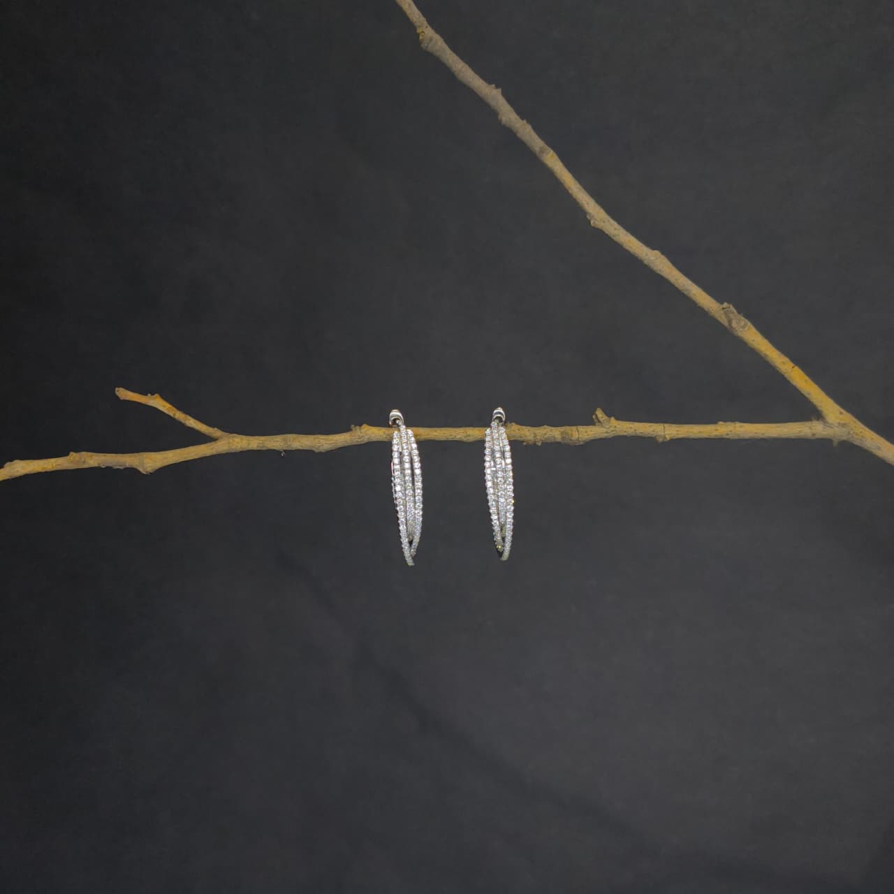 Silver Modern Luxe Hoop Earrings