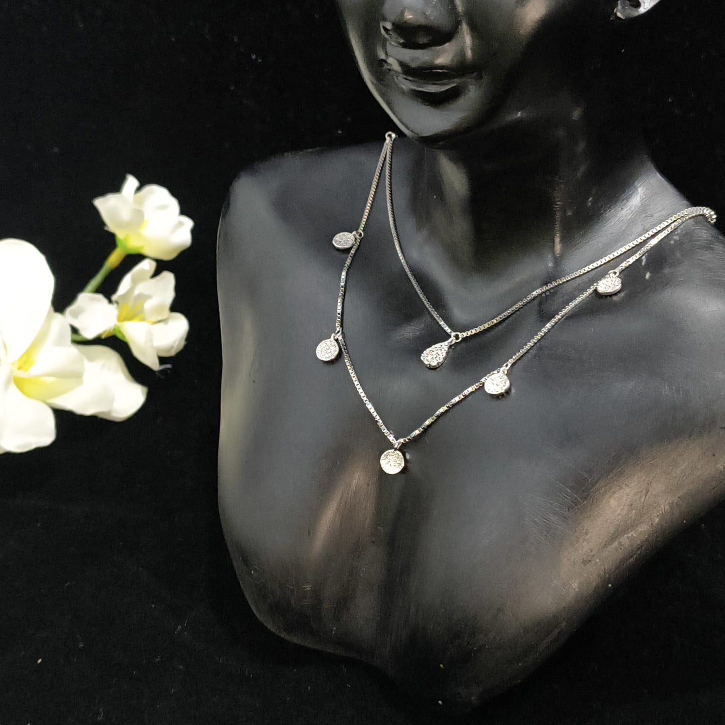 Silver Sparkle Stack Necklace