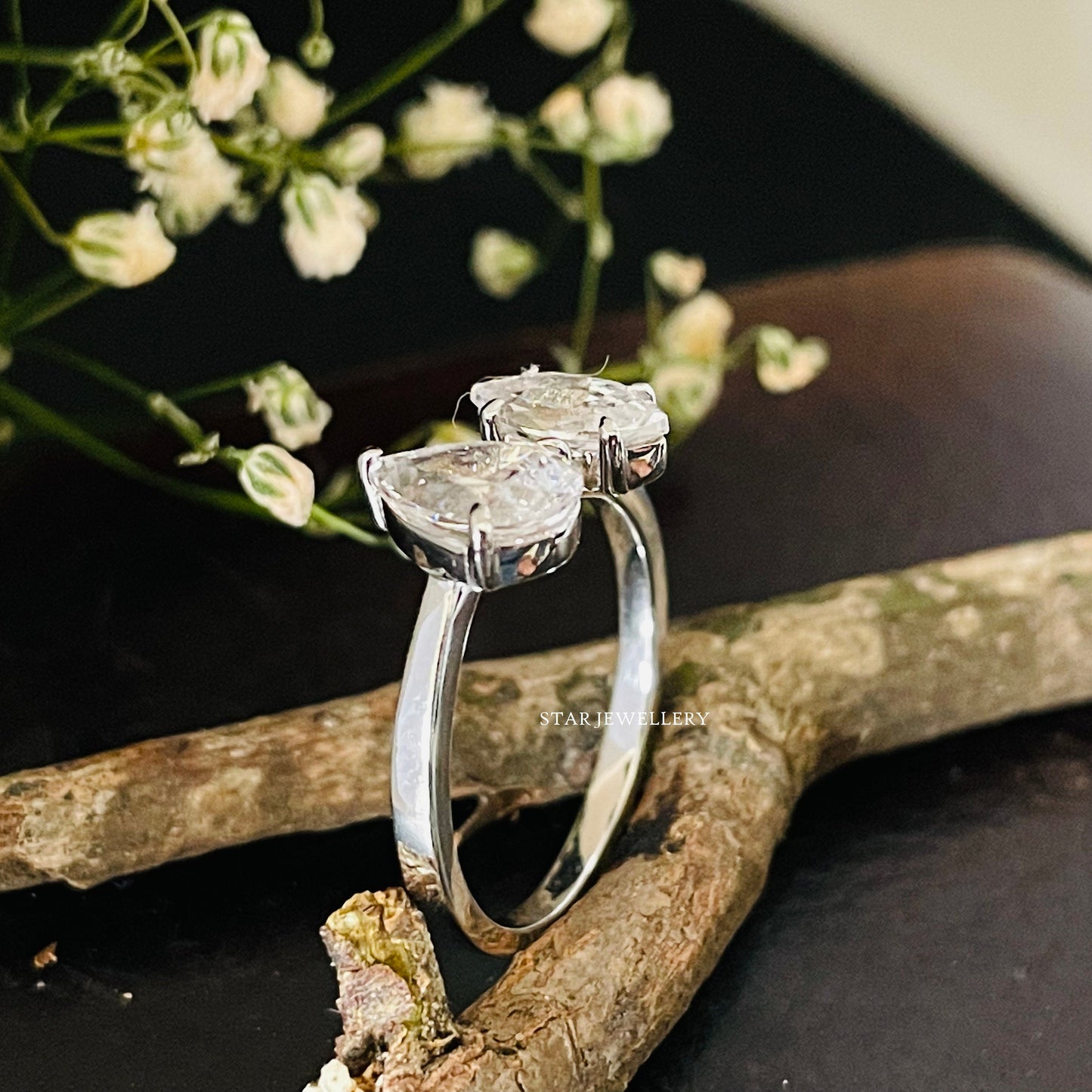 Toi Et Moi Pear Cut and Marquise Cut Engagement Ring