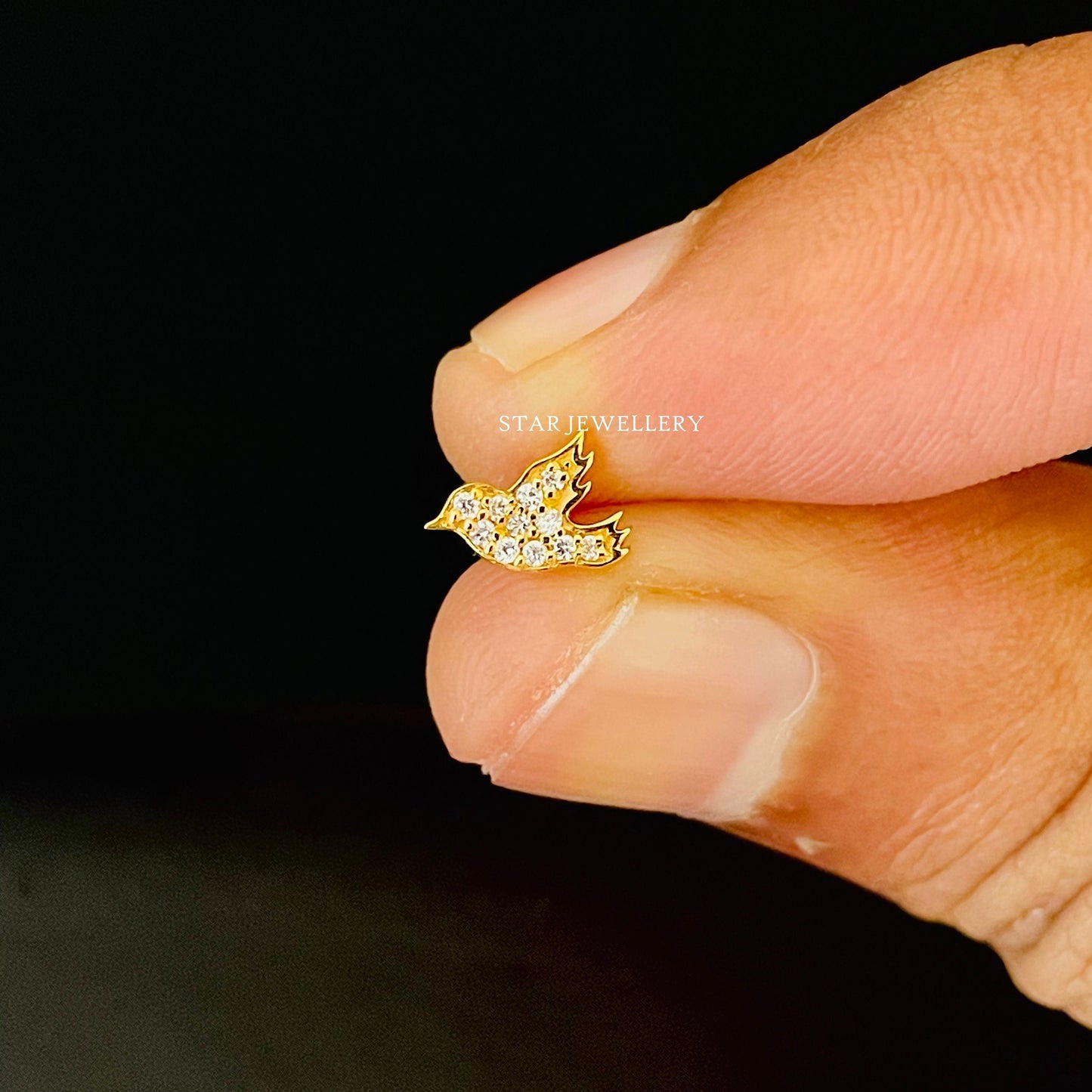 Diamond Bird Piercing for Helix, Tragus, Earlobe, Conch, Rook