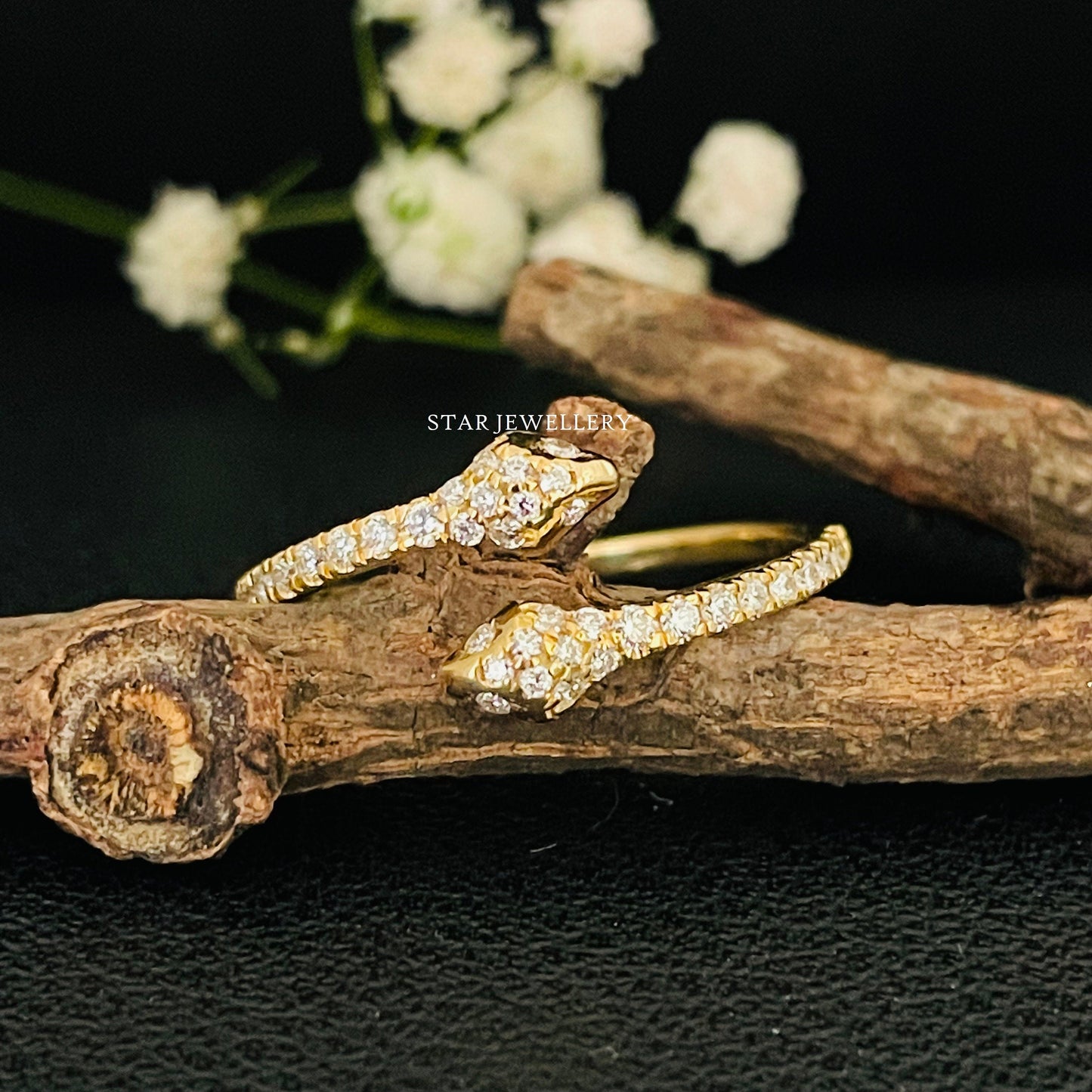 Dual Head Lab Grown Diamond Snake Ring