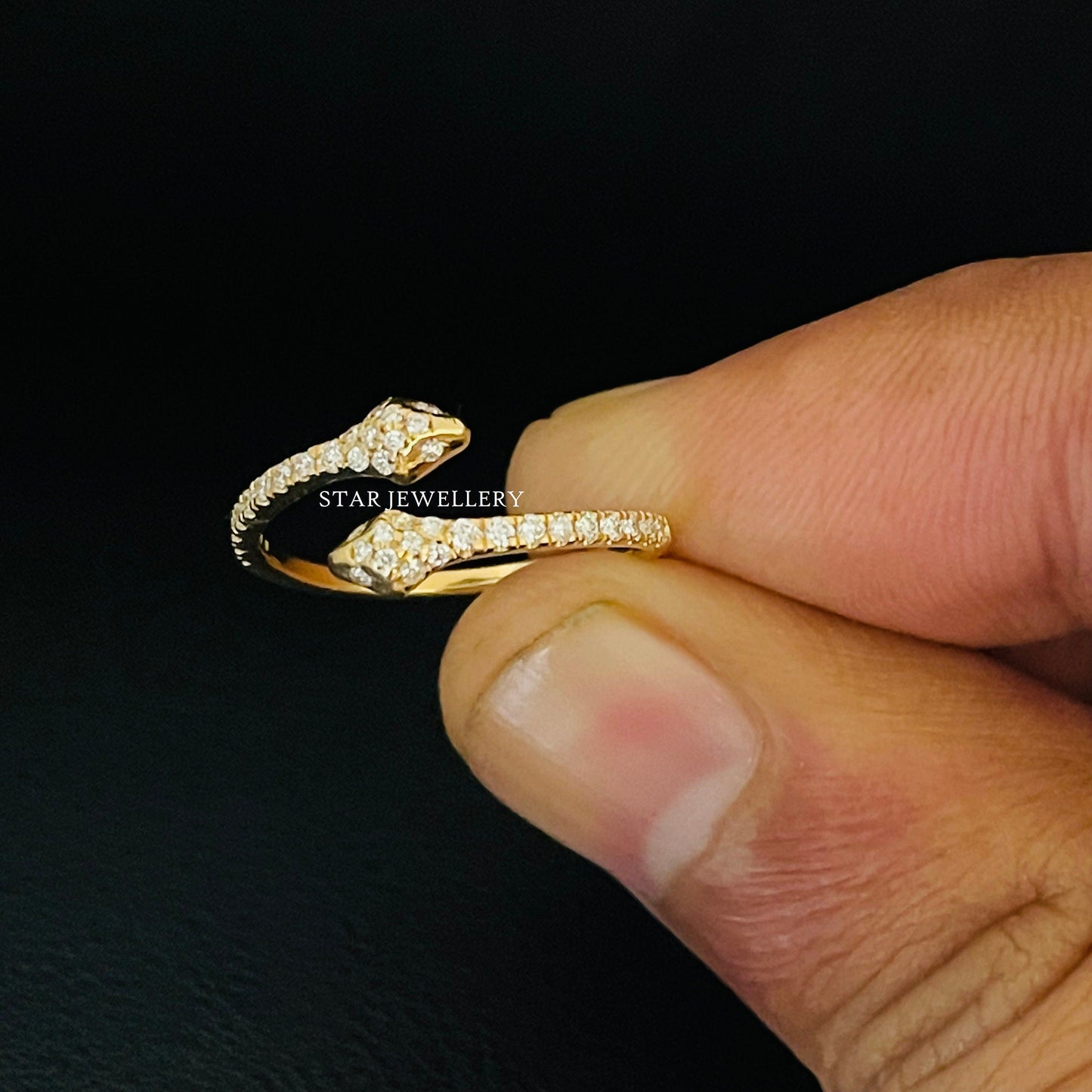 Dual Head Lab Grown Diamond Snake Ring