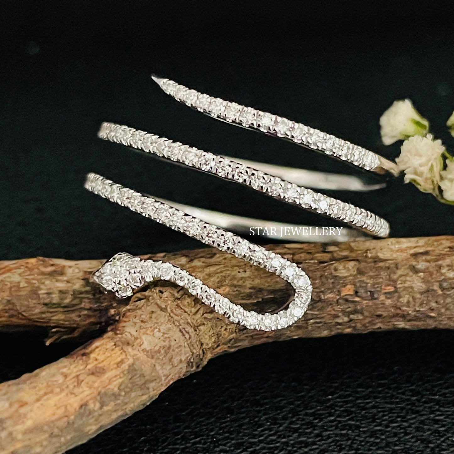 LAB Diamond Snake Ring