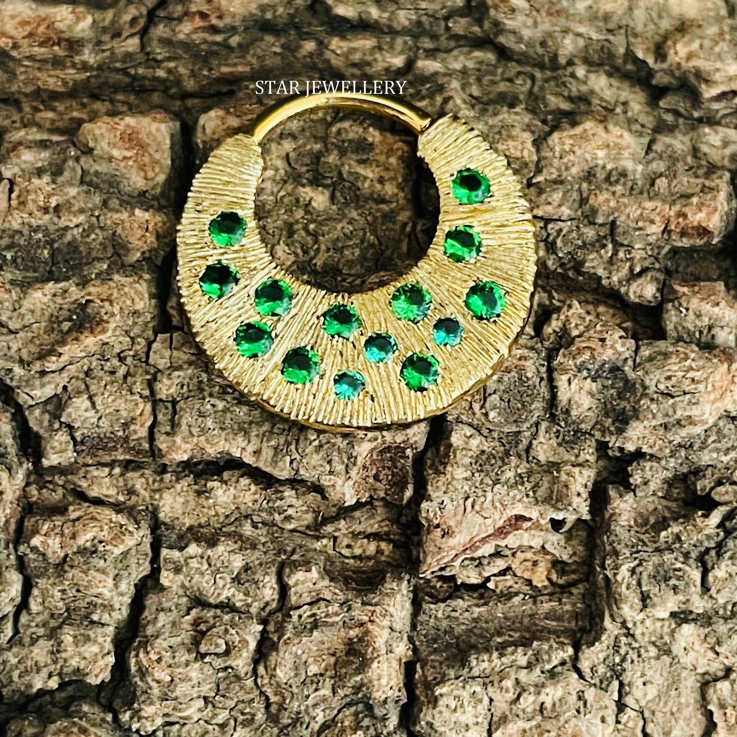 14K Solid Gold Crescent Septum Piercing
