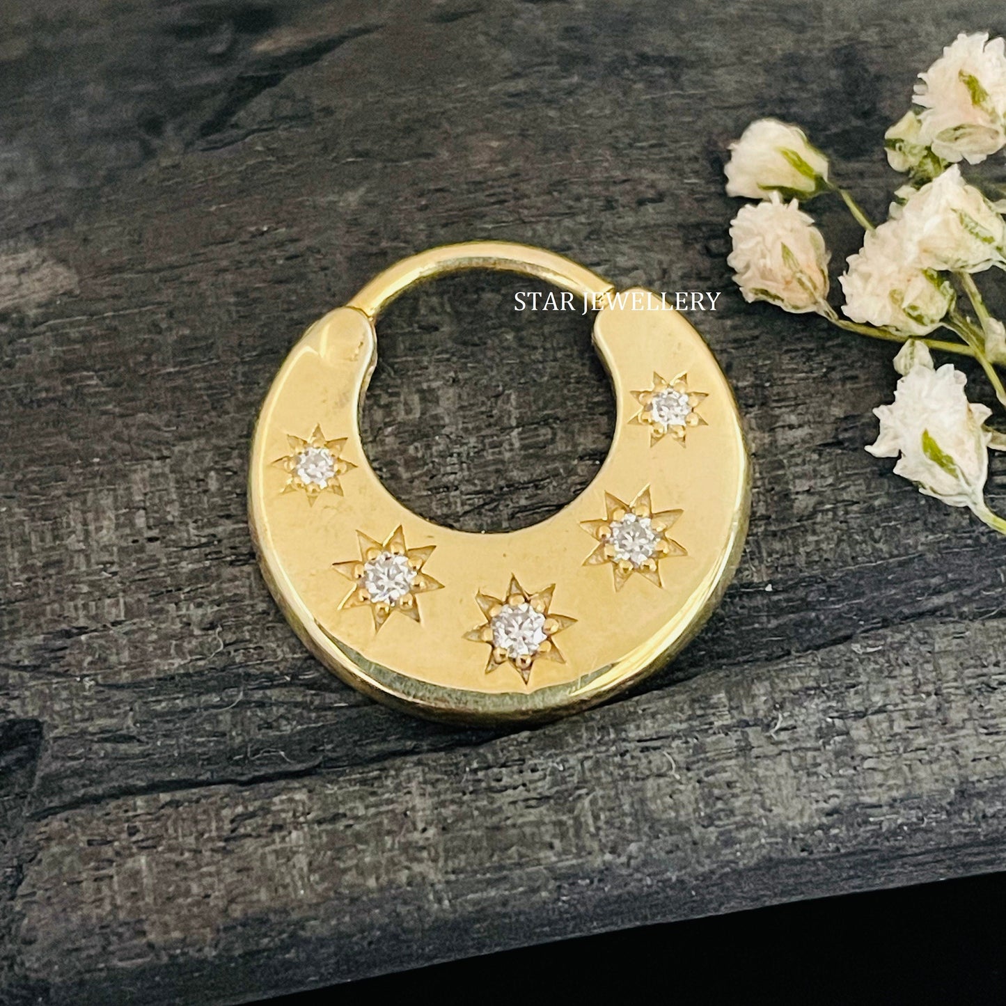Lab Grown Diamond Crescent Septum Piercing