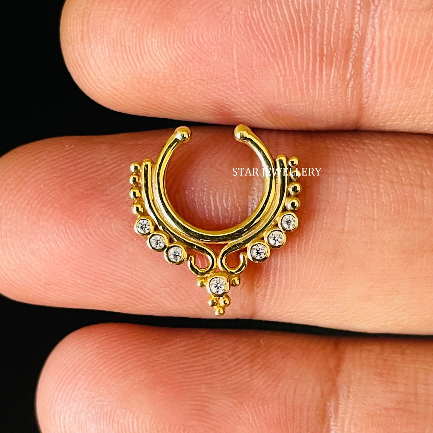 Bezel Set Diamond Fake Daith Clicker