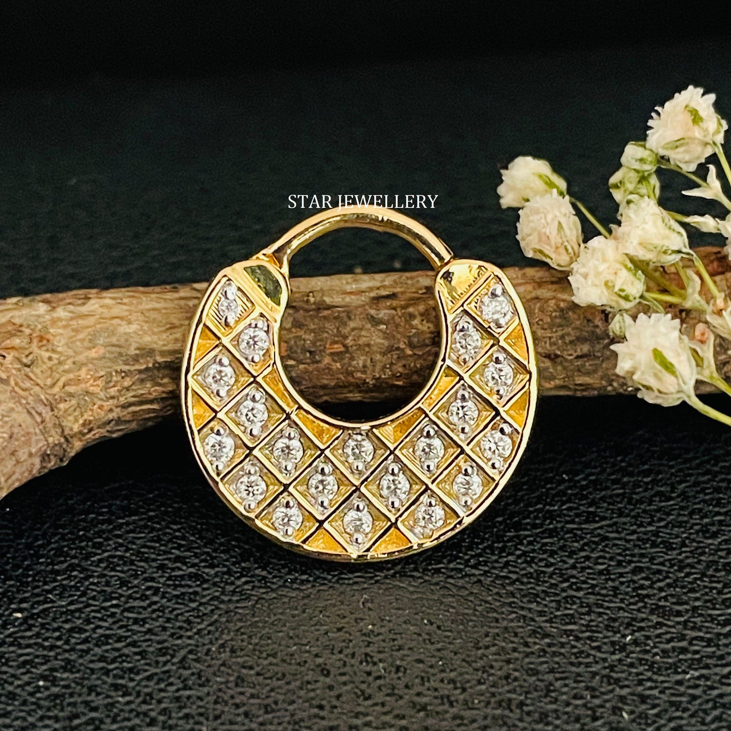 Pave Set Lab Diamond Septum Clicker Piercing