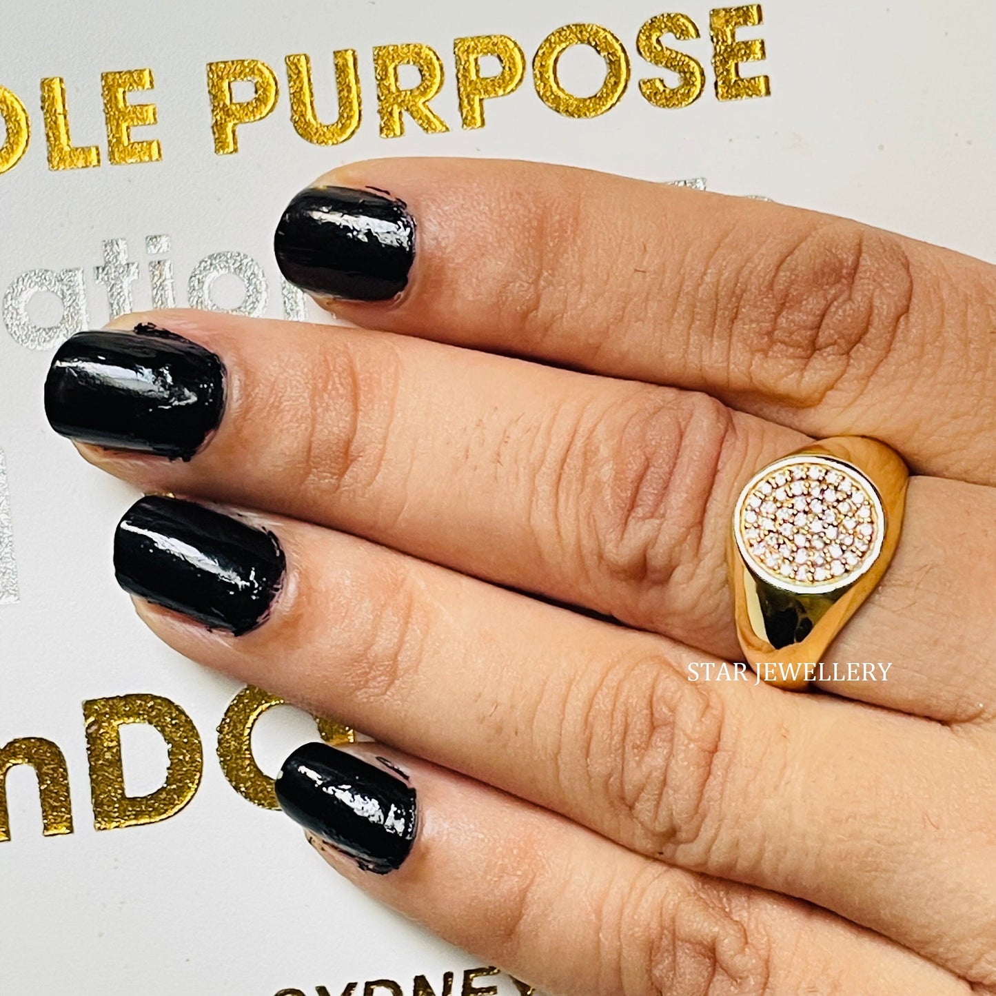 LAB Diamond Signet Ring