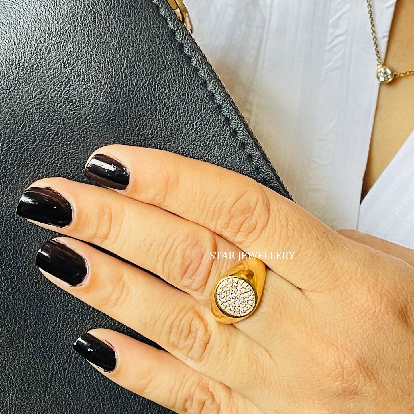 LAB Diamond Signet Ring