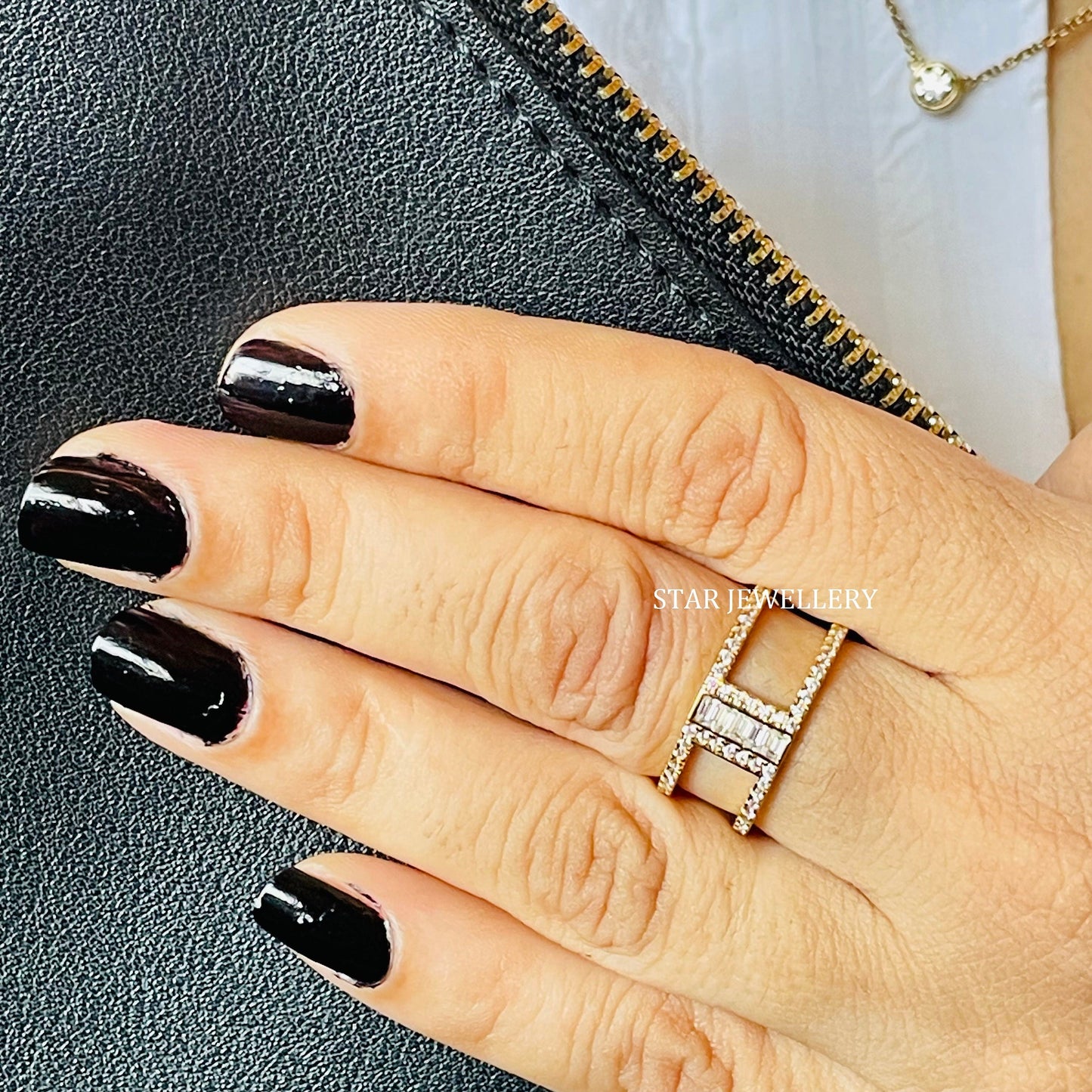 Baguette Lab Diamond Dual Band Ring