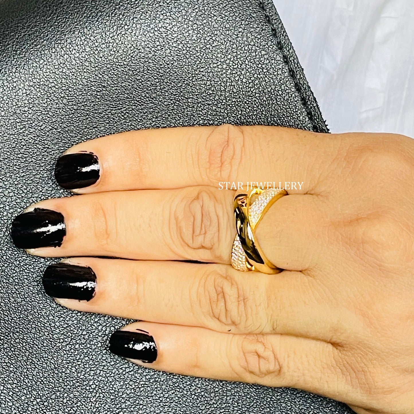 Lab Diamond Criss Cross Diamond Twist Ring