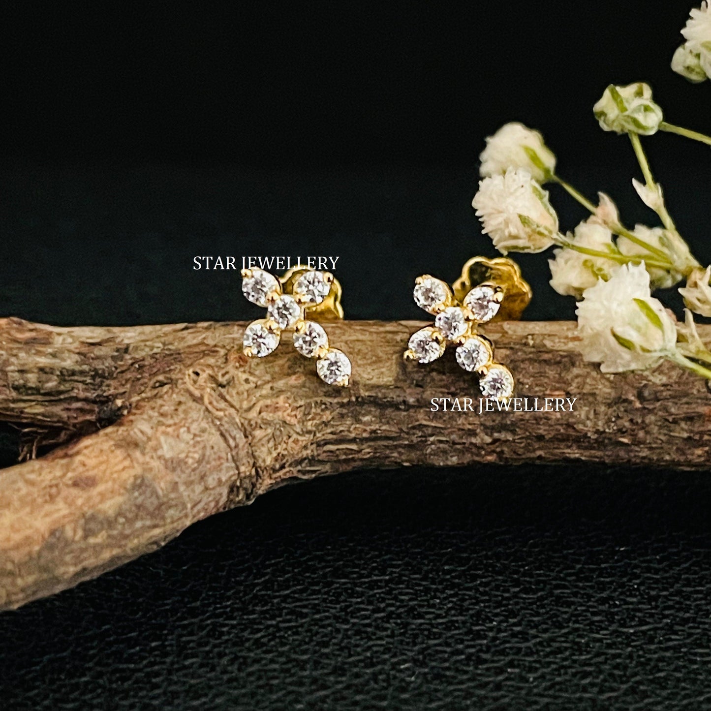 Lab Grown Diamond Cross Ear Piercing