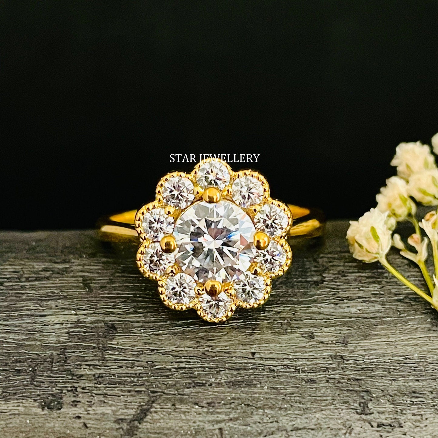 1.00 ct IGI Certified Lab Grown Solitaire Diamond Vintage Halo Engagement Ring