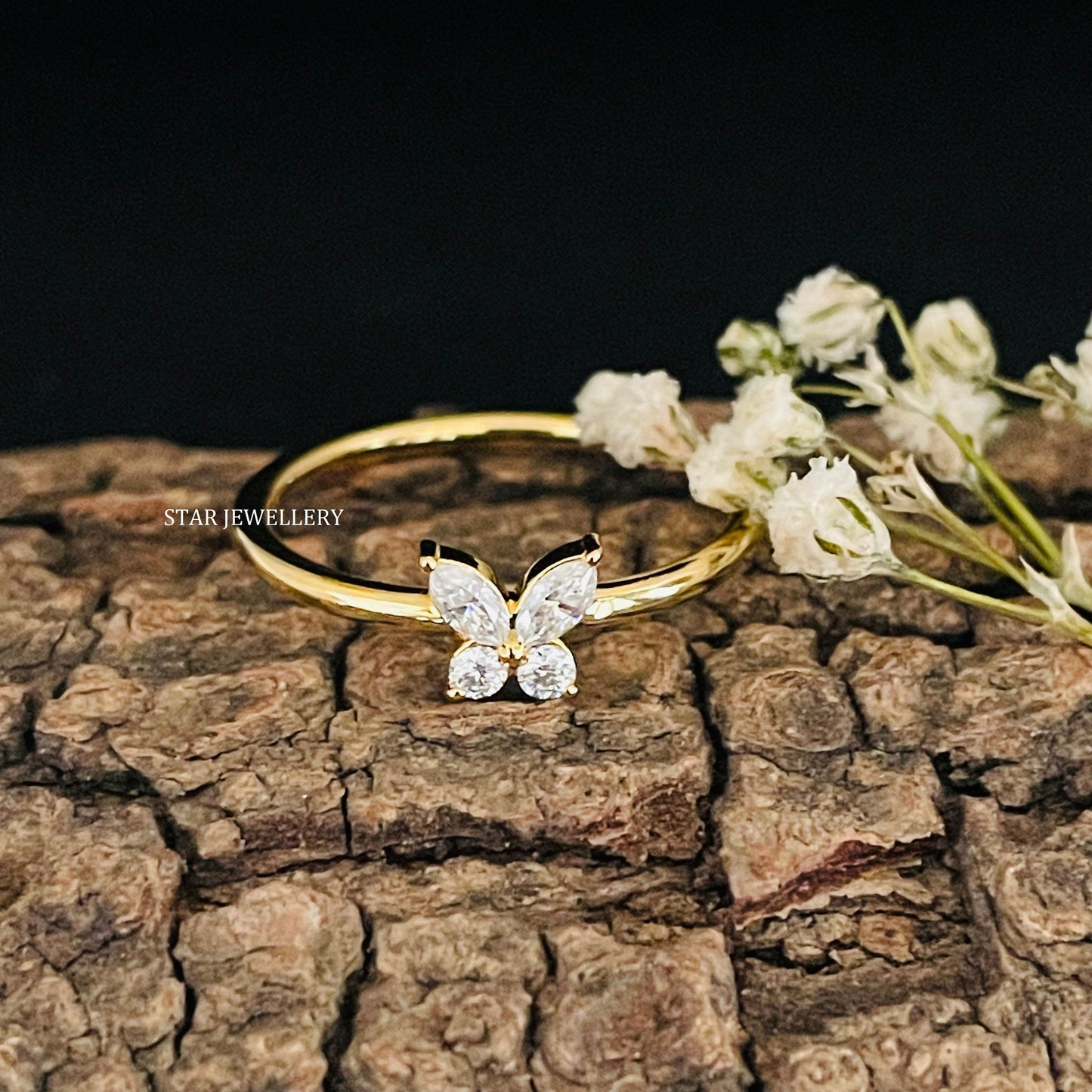 Lab Created CVD Diamond Dainty Butterfly Ring