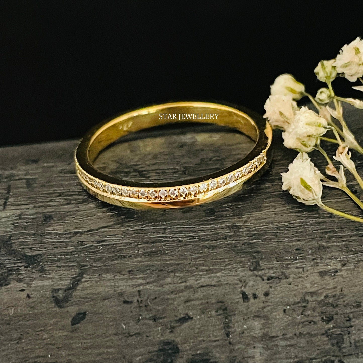 Solid Gold Pave Set Lab Grown Diamond Ring