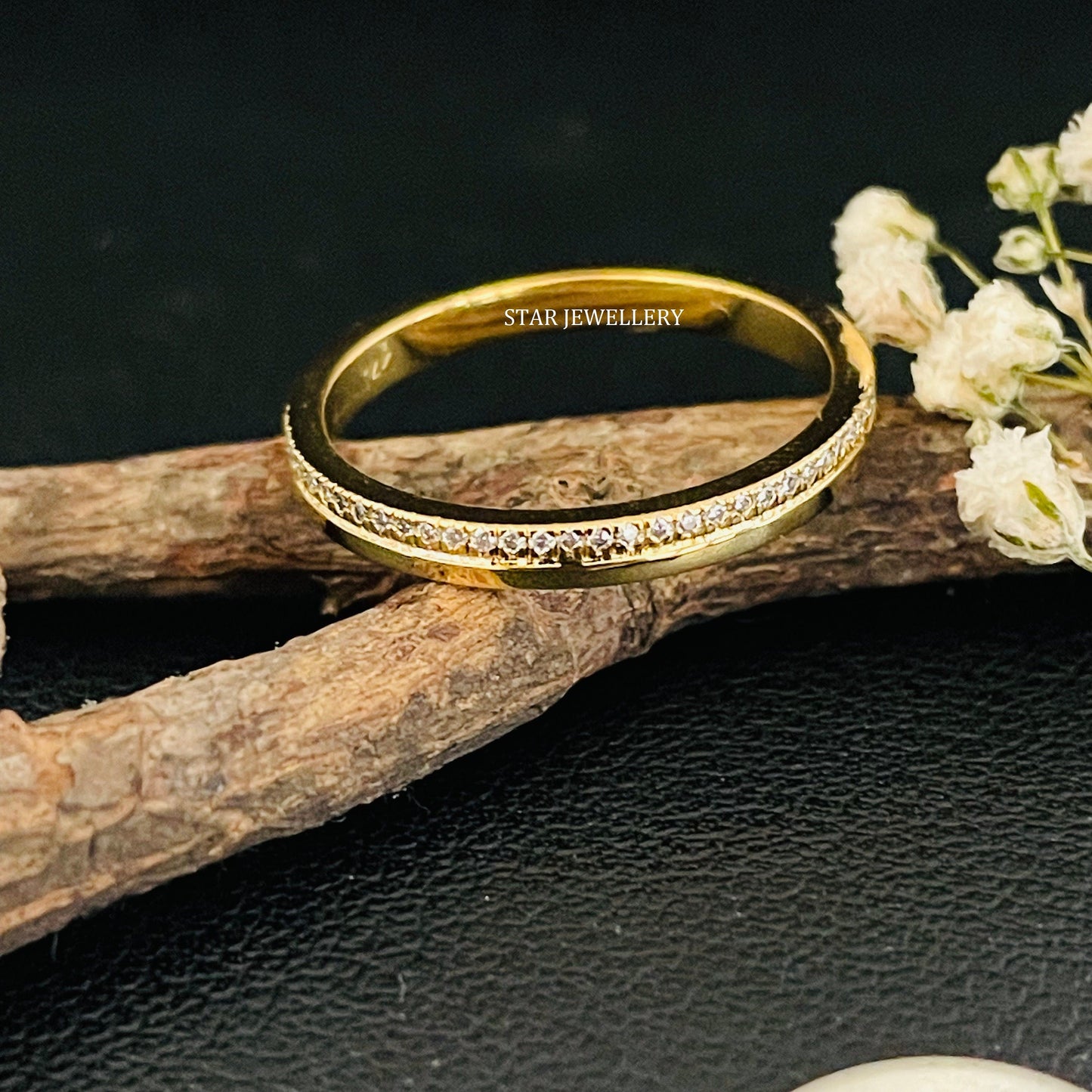 Solid Gold Pave Set Lab Grown Diamond Ring