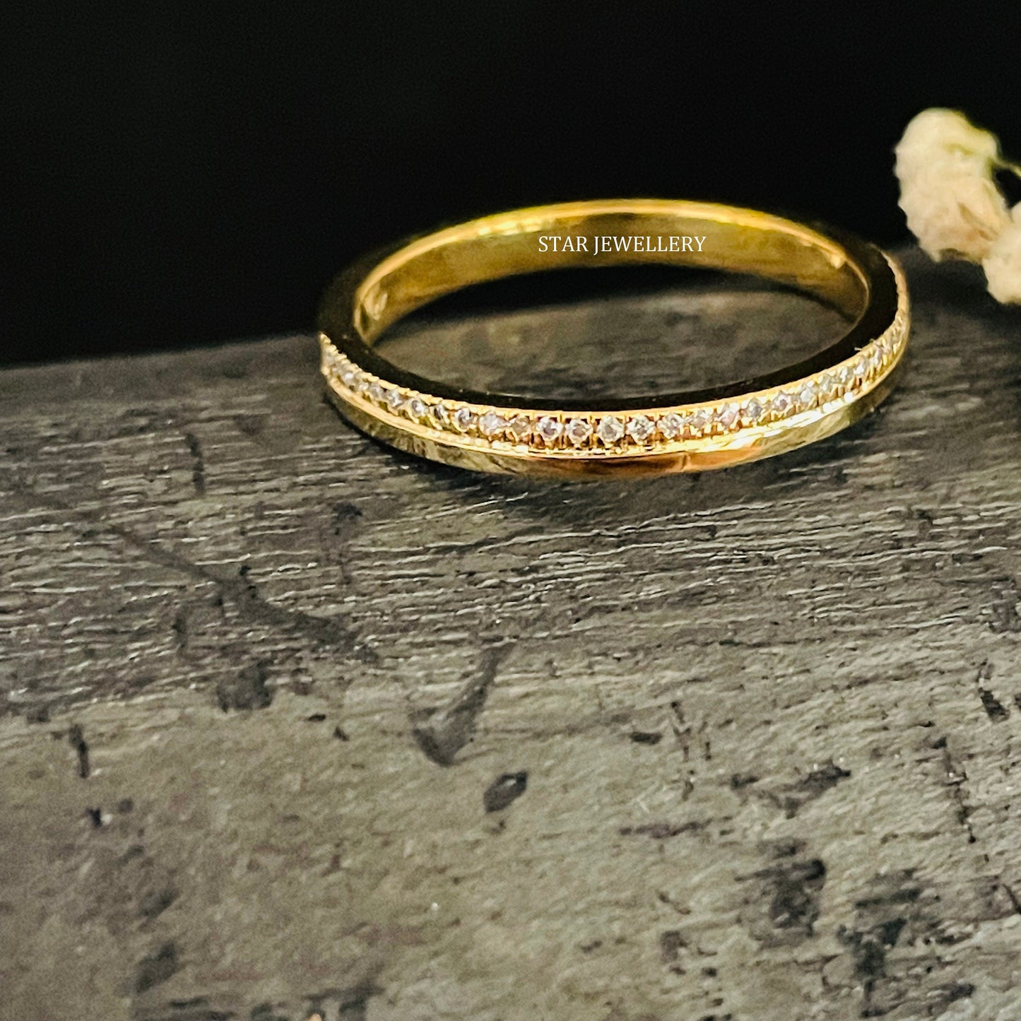 Solid Gold Pave Set Lab Grown Diamond Ring