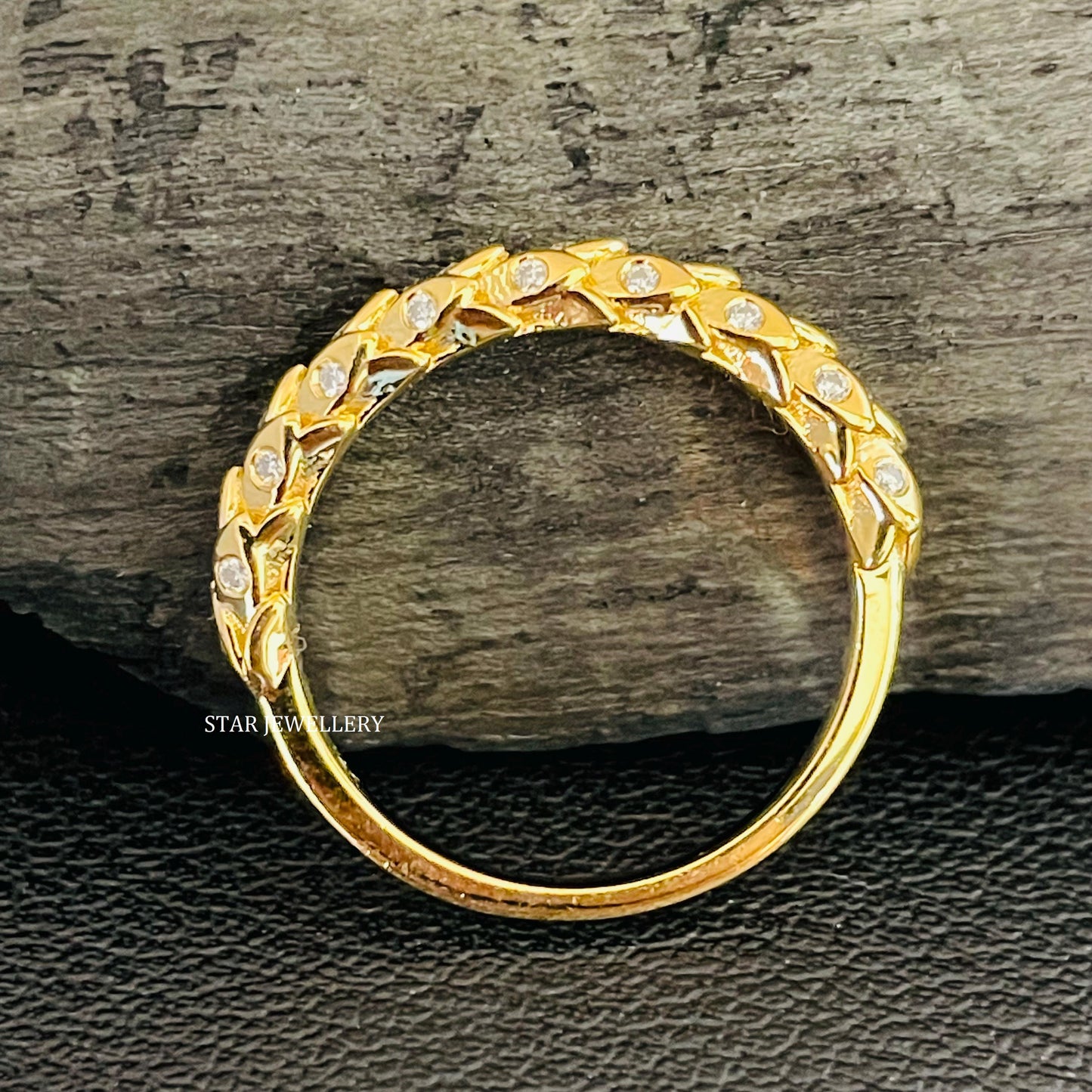Solid Gold Layering LAB Diamond Ring