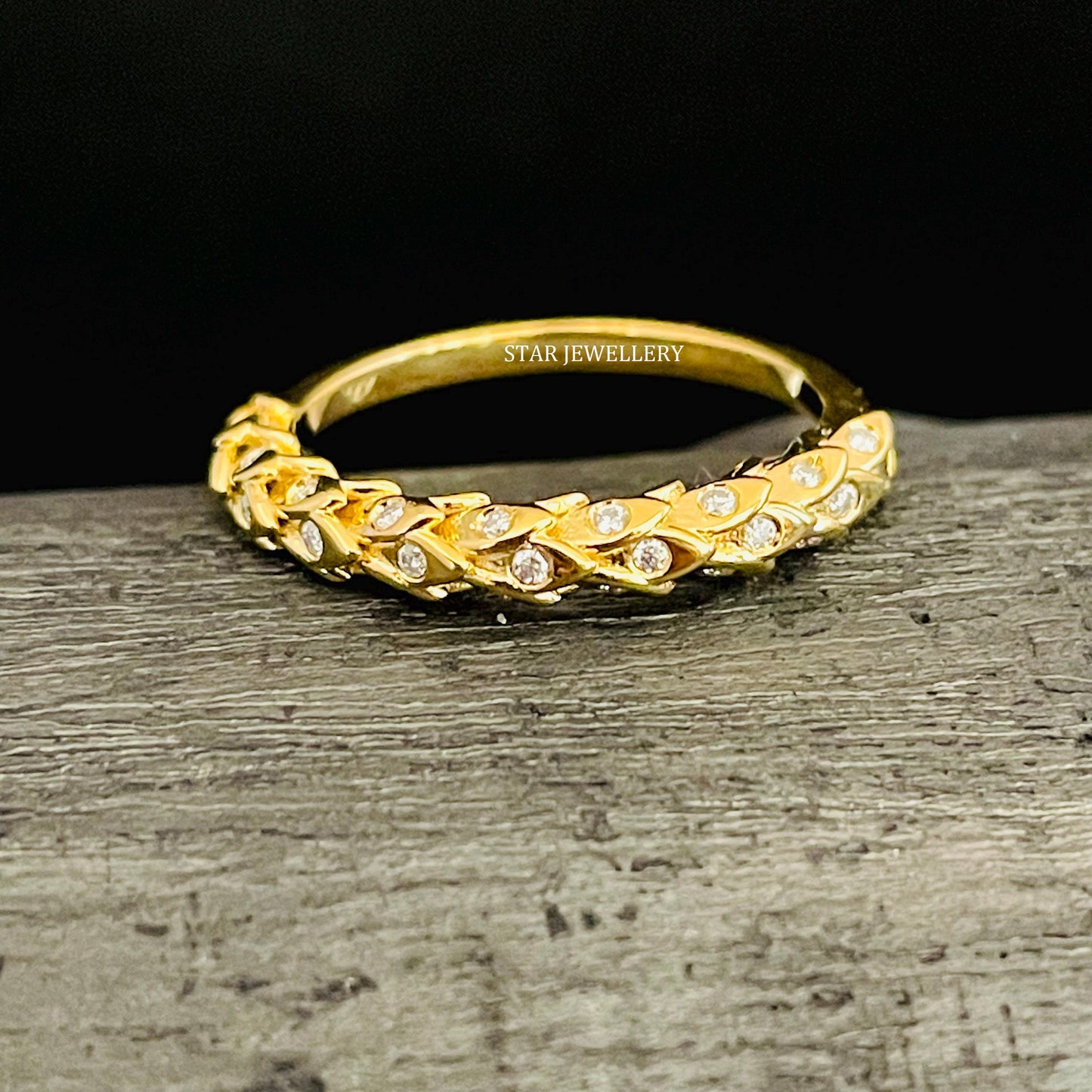 Solid Gold Layering LAB Diamond Ring