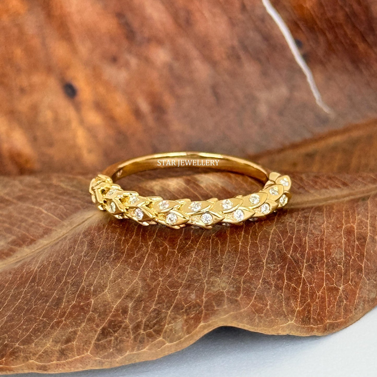 Solid Gold Layering LAB Diamond Ring