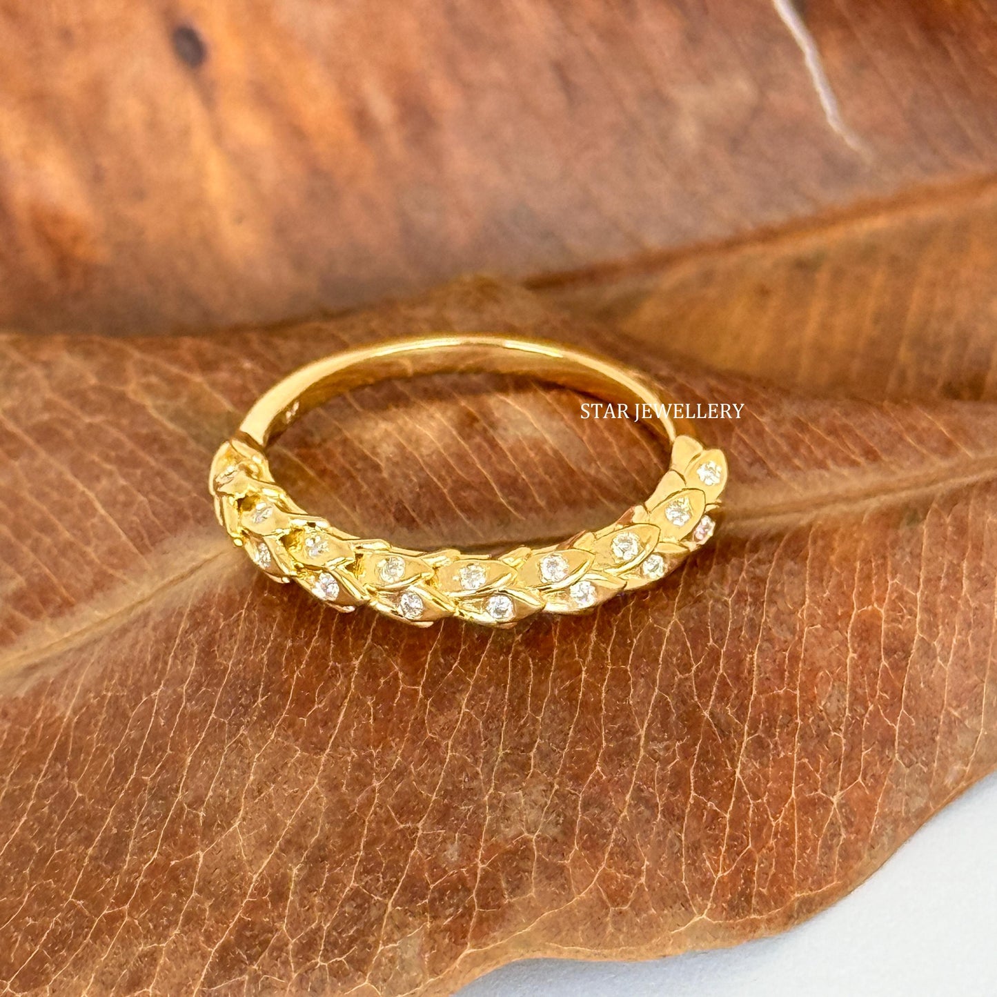 Solid Gold Layering LAB Diamond Ring