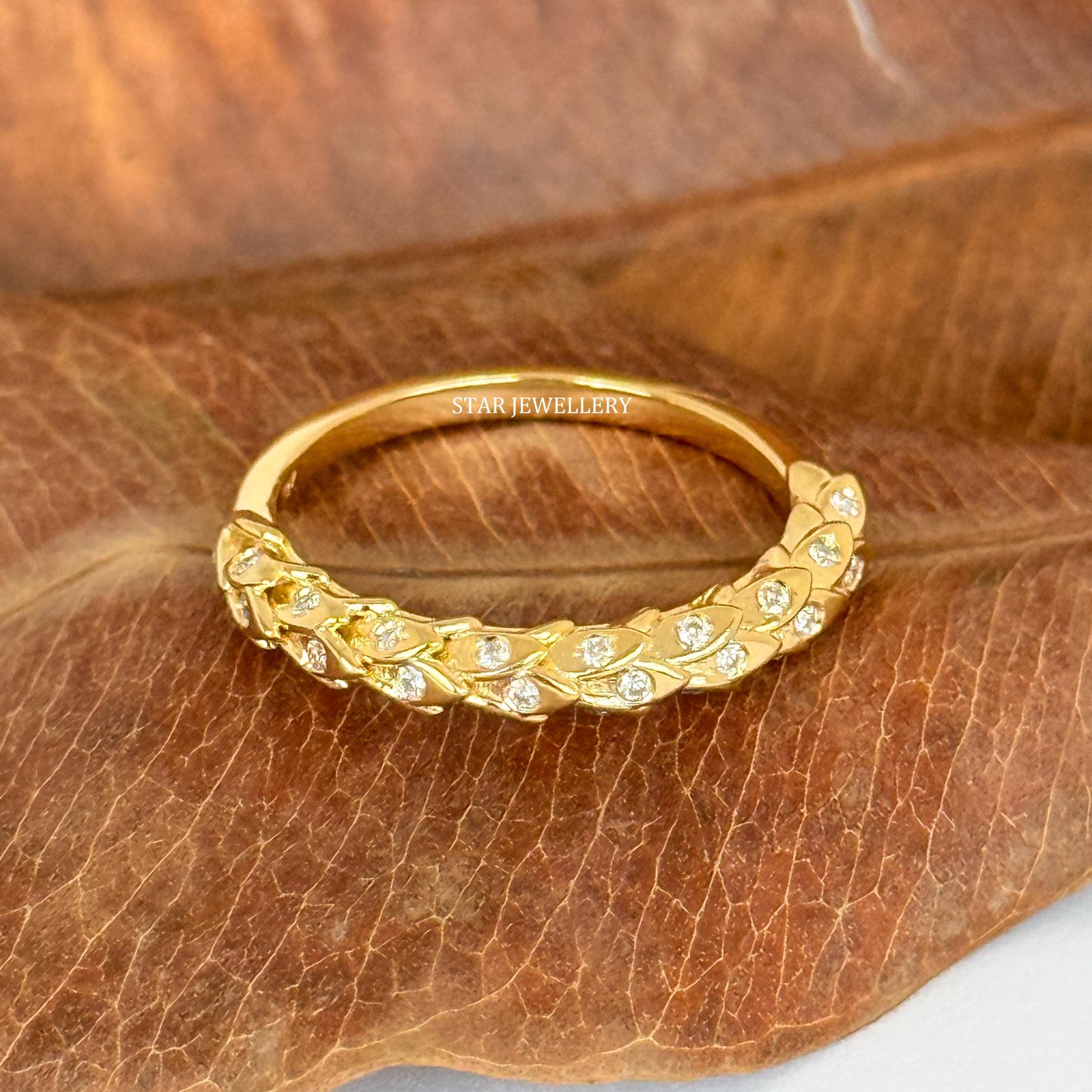 Solid Gold Layering LAB Diamond Ring