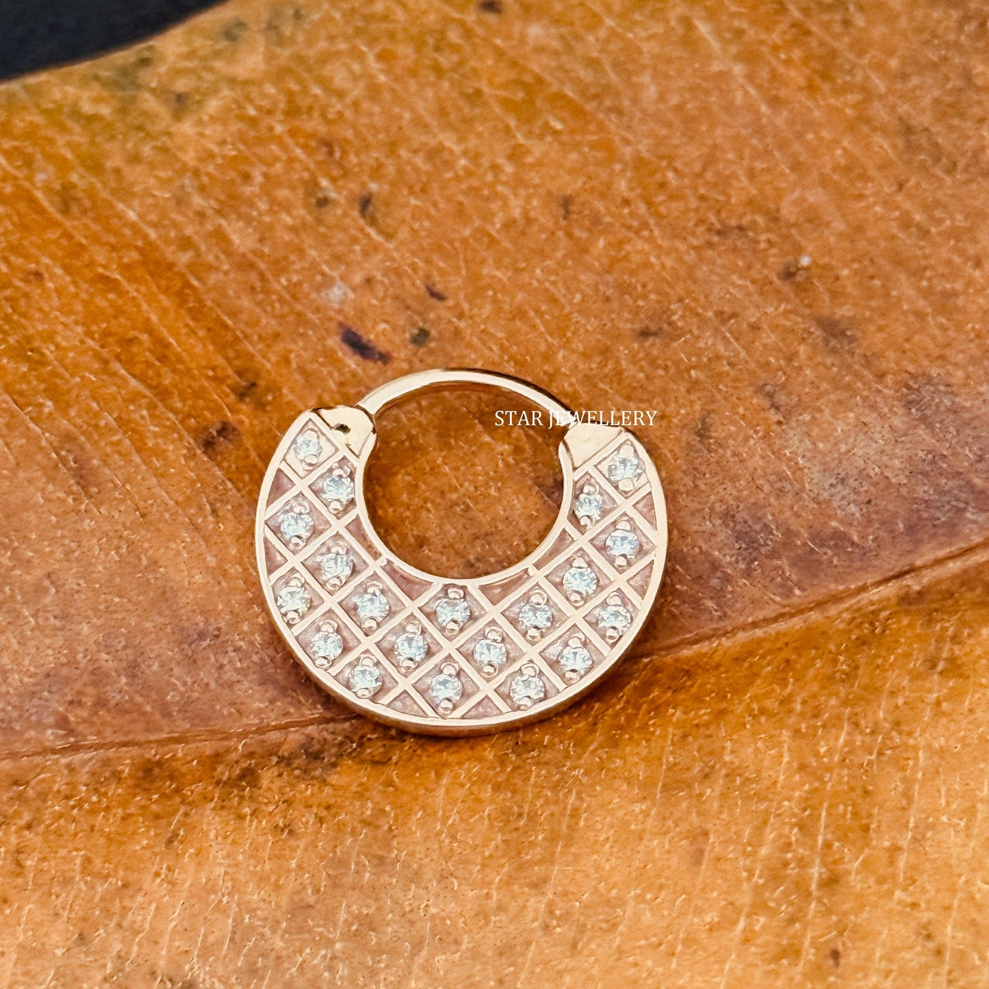 Pave Set Lab Diamond Septum Clicker Piercing