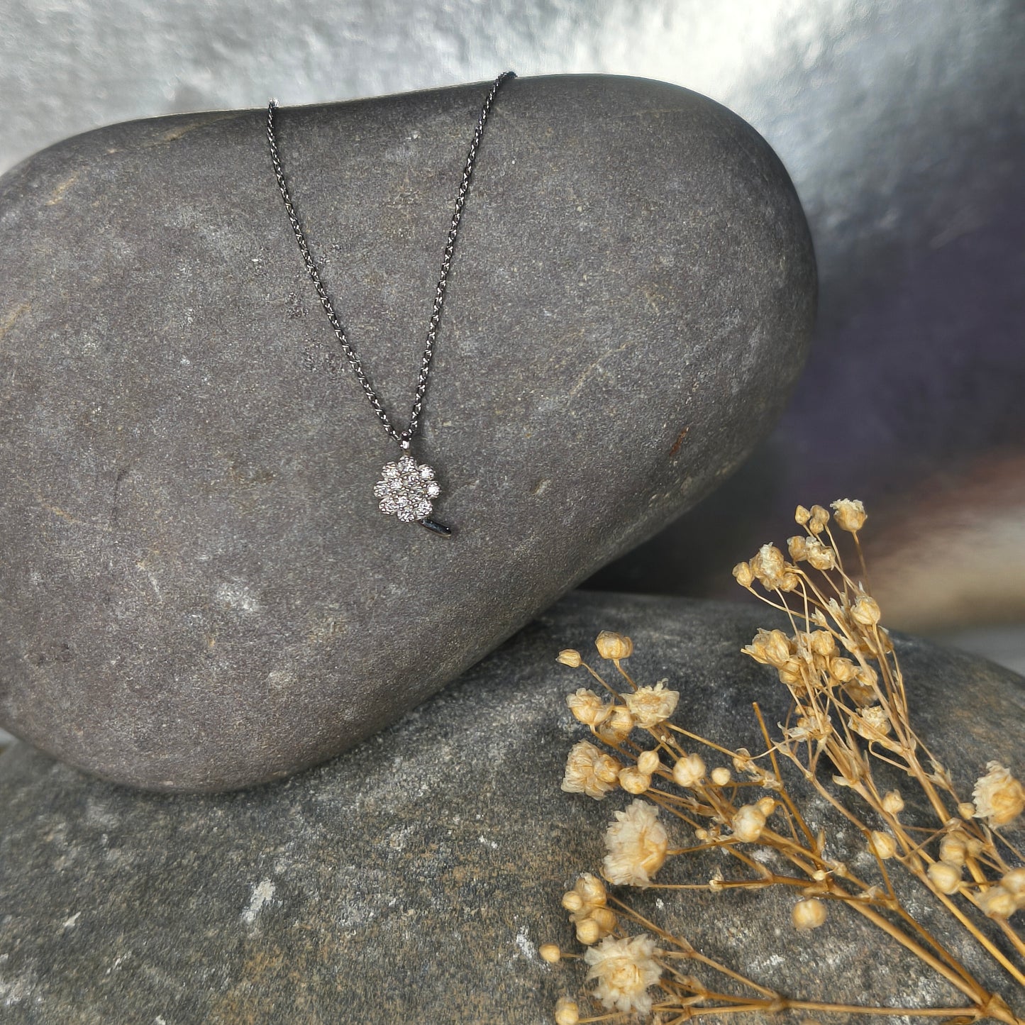 Silver Mini Clover Necklace