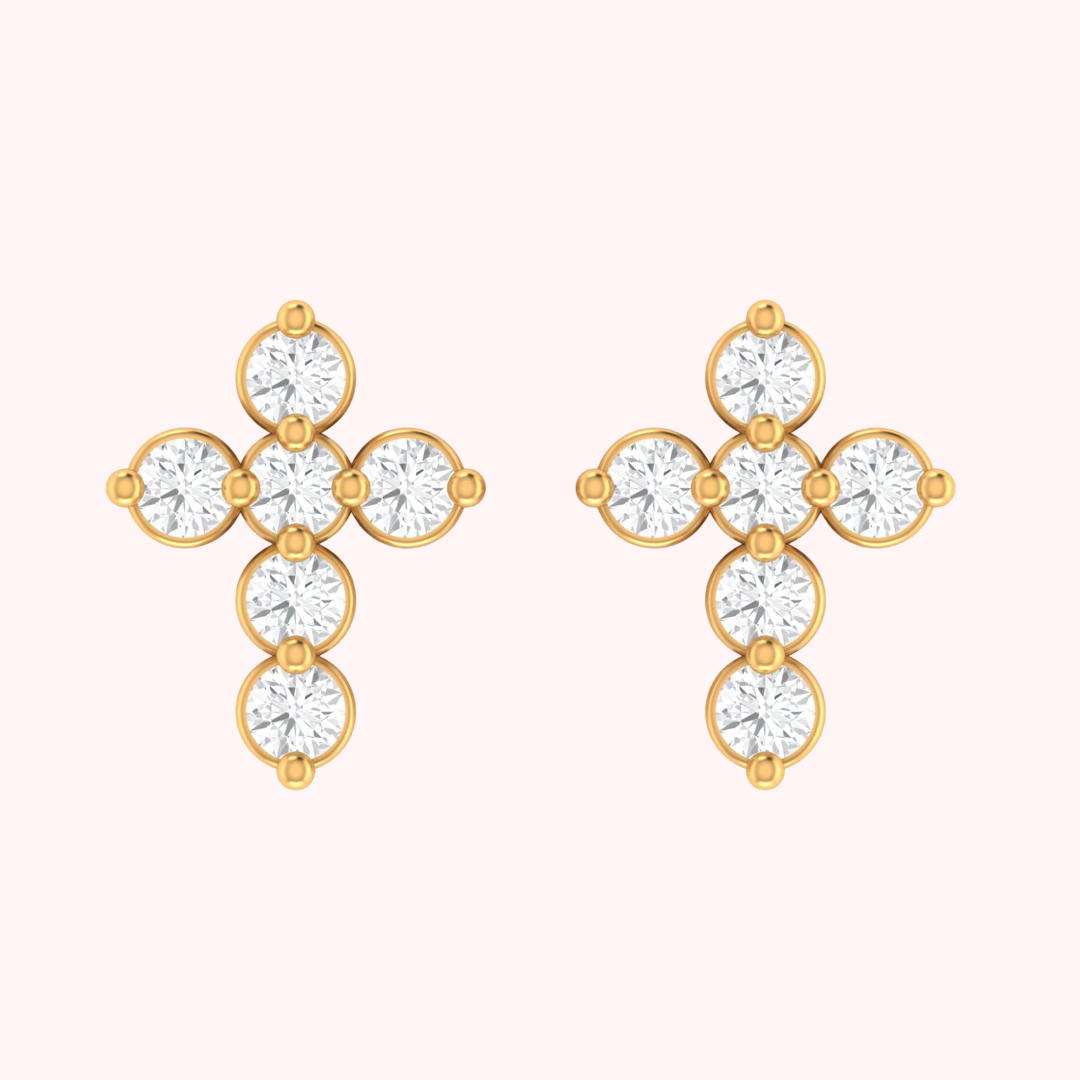 Lab Grown Diamond Cross Ear Piercing
