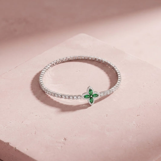 Silver Flora Diamond Bracelet