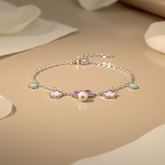 Silver Twinkle Bow Baby Bracelet