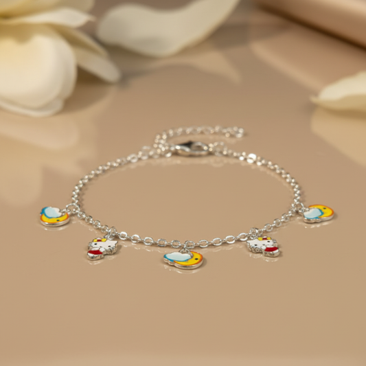 Silver Moonlight Kitty Baby Bracelet