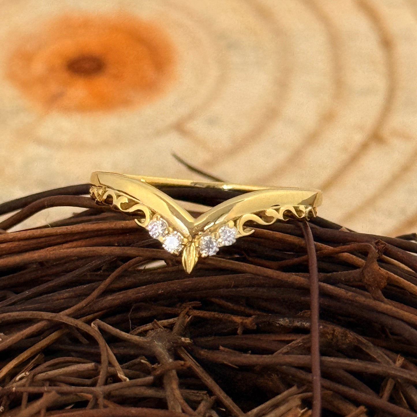 Aurelia Lab Grown  Diamond  V Band ring