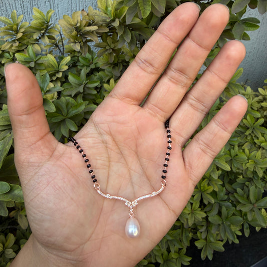Rose Gold Plated Luna Pearl Mangalsutra