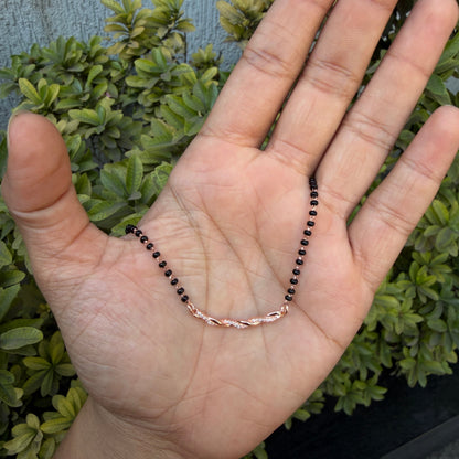 Rose Gold Plated Silver Minimalist Daily Wear Mangalsutra