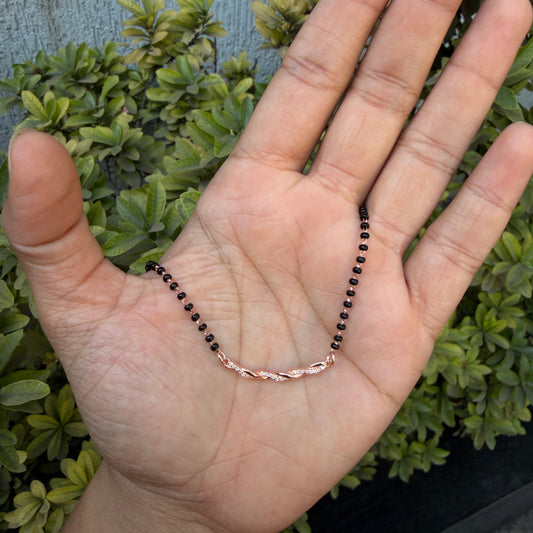Rose Gold Plated Silver Minimalist Daily Wear Mangalsutra